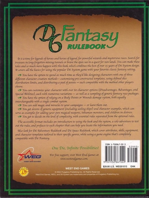 D6 - Fantasy - Rulebook (B Grade) (Genbrug)